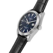 Load image into Gallery viewer, Tissot Gentleman Powermatic 80 Silicium Blue Dial Black Leather Strap Watch For Men - T127.407.16.041.01