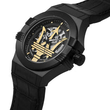 Load image into Gallery viewer, Maserati Potenza Automatic Black Dial Black Leather Strap Watch For Men - R8821108036