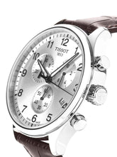 Load image into Gallery viewer, Tissot T Sport Chrono XL Classic Silver Dial Brown Leather Strap Watch For Men - T116.617.16.037.00