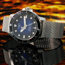Load image into Gallery viewer, Tissot Seastar 1000 Powermatic 80 Blue Dial SIlver Mesh Bracelet Watch For Men - T120.407.11.041.02