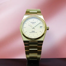 Load image into Gallery viewer, Tissot PRX Powermatic 80 Gold Dial Gold Steel Strap Watch for Men - T137.207.33.021.00
