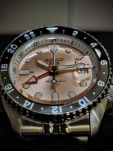 Load image into Gallery viewer, Seiko 5 Sports GMT Thong Sia Limited Edition Brown Dial Silver Steel Strap Watch for Men - SSK043K1