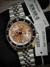 Load image into Gallery viewer, Seiko 5 Sports GMT Thong Sia Limited Edition Brown Dial Silver Steel Strap Watch for Men - SSK043K1