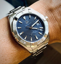 Load image into Gallery viewer, Tag Heuer Aquaracer Automatic Blue Dial Silver Steel Strap Watch for Men - WAY2112.BA0928