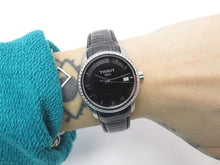 Load image into Gallery viewer, Tissot T Trend Couturier Diamonds Black Dial Black Leather Strap Watch for Women - T035.210.66.051.00