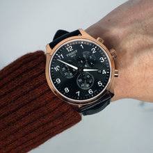 Load image into Gallery viewer, Tissot Chrono XL Black Dial Brown Leather Strap Watch For Men - T116.617.36.057.01