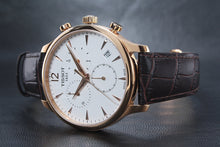 Load image into Gallery viewer, Tissot T Classic Tradition Chronograph White Dial Brown Leather Strap Watch For Men - T063.617.36.037.00