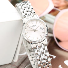 Load image into Gallery viewer, Tissot T Classic Desire White Dial Silver Steel Strap Watch for Women - T52.1.281.31