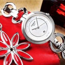 Load image into Gallery viewer, Tissot T Trend Flamingo Mother of Pearl Dial Silver Steel Strap Watch for Women - T094.210.11.116.00