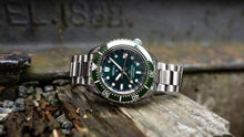 Load image into Gallery viewer, Seiko Prospex GMT Divers Automatic Marine Green Dial Silver Steel Strap Watch For Men - SPB381J1