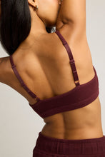 Load image into Gallery viewer, Waffle Knit Lounge Bralette in Garnet