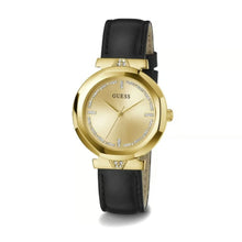 Load image into Gallery viewer, Guess Rumour Quartz Gold Dial Black Leather Strap Watch For Women - GW0689L2