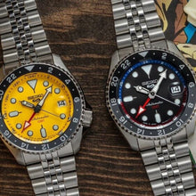 Load image into Gallery viewer, Seiko 5 Sport SKX GMT US Special Creation Automatic Yellow Dial Silver Steel Strap Watch for Men - SSK017K1