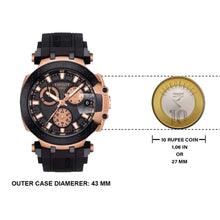 Load image into Gallery viewer, Tissot T Race Chronograph Black Dial Black Silicone Strap Watch For Men - T115.417.37.051.00