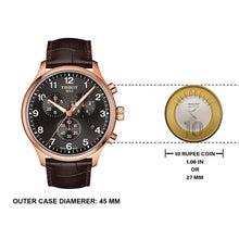 Load image into Gallery viewer, Tissot Chrono XL Black Dial Brown Leather Strap Watch For Men - T116.617.36.057.01