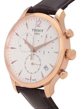 Load image into Gallery viewer, Tissot T Classic Tradition Chronograph White Dial Brown Leather Strap Watch For Men - T063.617.36.037.00