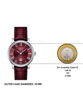 Load image into Gallery viewer, Tissot Carson Premium Lady Maroon Dial Maroon Leather Strap Watch For Women - T122.210.16.373.00