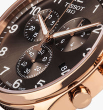 Load image into Gallery viewer, Tissot Chrono XL Black Dial Brown Leather Strap Watch For Men - T116.617.36.057.01