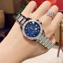 Load image into Gallery viewer, Bulova Crystal Collection Blue Mother of Pearl Dial Silver Steel Strap Watch for Women - 96L238