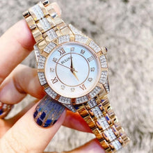 Load image into Gallery viewer, Bulova Crystal Mother of Pearl Dial Rose Gold Steel Strap Watch for Women - 98L197