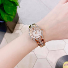 Load image into Gallery viewer, Bulova Crystal Mother of Pearl Dial Rose Gold Steel Strap Watch for Women - 98L197