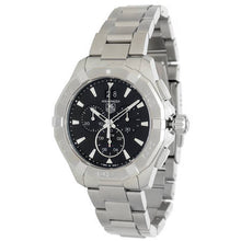 Load image into Gallery viewer, Tag Heuer Aquaracer Chronograph Black Dial Silver Steel Strap Watch for Men - CAY1110.BA0927