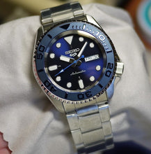 Load image into Gallery viewer, Seiko 5 Sports Automatic Analog Blue Dial Silver Steel Strap Watch For Men - SRPD51K1