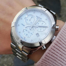 Load image into Gallery viewer, Tissot PR 100 Sport Chic Chronograph Diamonds Mother of Pearl Dial Silver Steel Strap Watch for Women - T101.917.11.116.00