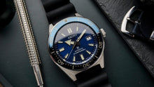 Load image into Gallery viewer, Seiko Prospex Analogue Automatic Diver Blue Dial Black Rubber Strap Watch For Men - SPB053J1