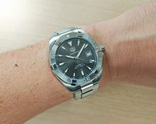 Load image into Gallery viewer, Tag Heuer Aquaracer Automatic Anthracite Grey Dial Silver Steel Strap Watch for Men - WAY2113.BA0928