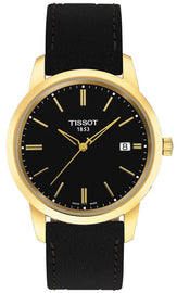 Tissot T Classic Dream Black Dial Black Leather Strap Watch for Men - T033.410.36.051.01