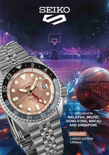 Load image into Gallery viewer, Seiko 5 Sports GMT Thong Sia Limited Edition Brown Dial Silver Steel Strap Watch for Men - SSK043K1