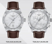 Load image into Gallery viewer, Tissot PR 100 Sport Silver Dial Brown Leather Strap Watch For Men - T101.610.16.031.00