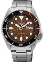 Load image into Gallery viewer, Seiko 5 Sports Sonar Special Edition Brown Dial Silver Steel Strap Watch For Men - SRPJ47K1