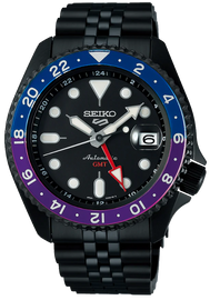 Seiko Automatic SKX GMT Yuto Horigome Limited Edition Black Dial Black Steel Strap Watch For Men - SSK027K1