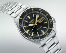 Load image into Gallery viewer, Seiko 5 Sport Automatic SKX Series Black Dial Silver Steel Strap Watch for Men - SRPK99K1