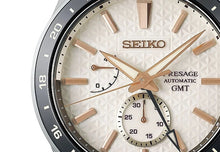 Load image into Gallery viewer, Seiko Presage Sharp Edged Series Automatic GMT Champagne Dial Silver Steel Strap Watch For Men - SPB273J1