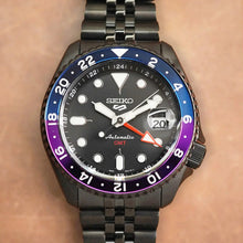 Load image into Gallery viewer, Seiko Automatic SKX GMT Yuto Horigome Limited Edition Black Dial Black Steel Strap Watch For Men - SSK027K1