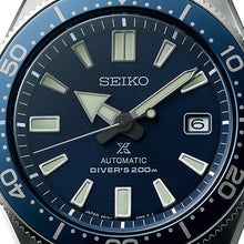 Load image into Gallery viewer, Seiko Prospex Analogue Automatic Diver Blue Dial Black Rubber Strap Watch For Men - SPB053J1
