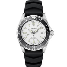 Seiko Shogun Prospex Titanium Divers Automatic White Dial Black Rubber Strap Watch For Men - SPB191J1
