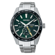 Load image into Gallery viewer, Seiko Presage Sharp Edged Series GMT Green Dial Silver Steel Strap Watch For Men - SPB219J1