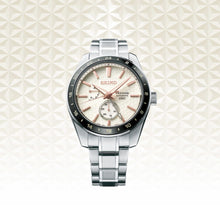 Load image into Gallery viewer, Seiko Presage Sharp Edged Series Automatic GMT Champagne Dial Silver Steel Strap Watch For Men - SPB273J1