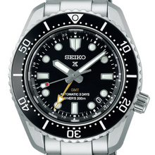 Load image into Gallery viewer, Seiko Prosprex Dark Depths GMT Automatic Black Dial Silver Steel Strap Watch For Men - SPB383J1