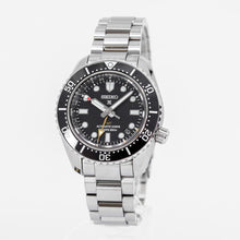 Load image into Gallery viewer, Seiko Prosprex Dark Depths GMT Automatic Black Dial Silver Steel Strap Watch For Men - SPB383J1
