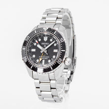 Load image into Gallery viewer, Seiko Prosprex Dark Depths GMT Automatic Black Dial Silver Steel Strap Watch For Men - SPB383J1