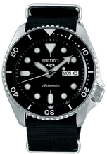 Load image into Gallery viewer, Seiko 5 Sports SKX Automatic Black Dial Black NATO Strap Watch For Men - SRPD55K3
