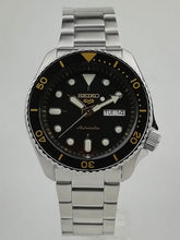 Load image into Gallery viewer, Seiko 5 Sports Automatic Black Dial Silver Steel Strap Watch For Men - SRPD57K1