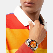 Load image into Gallery viewer, Seiko 5 Sports Automatic Orange Dial Silver Steel Strap Watch For Men - SRPD59K1