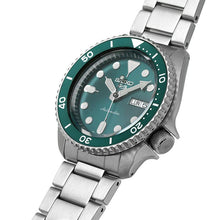 Load image into Gallery viewer, Seiko 5 Sports Automatic Green Dial Silver Steel Strap Watch For Men - SRPD61K1