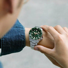 Load image into Gallery viewer, Seiko 5 Sports Automatic Analog Green Dial Silver Steel Strap Watch For Men - SRPD63K1
